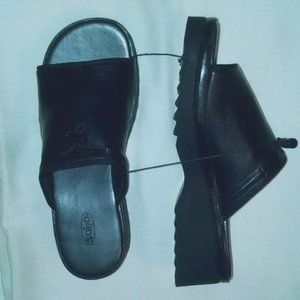 Vintage wedge comfy chunky slides sandals shoes